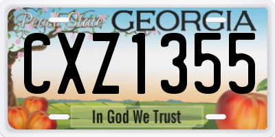 GA license plate CXZ1355