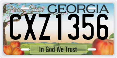 GA license plate CXZ1356