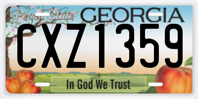 GA license plate CXZ1359