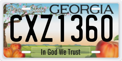 GA license plate CXZ1360