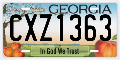 GA license plate CXZ1363