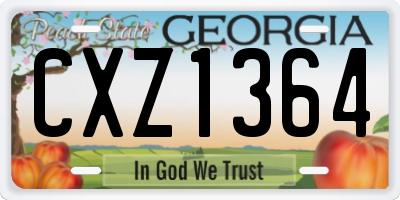 GA license plate CXZ1364