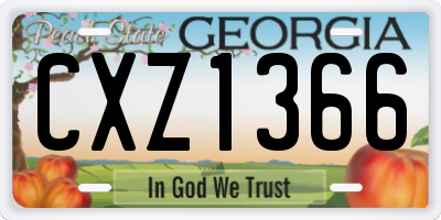 GA license plate CXZ1366