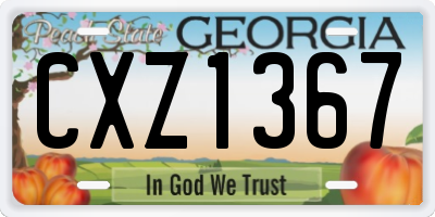 GA license plate CXZ1367