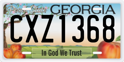 GA license plate CXZ1368