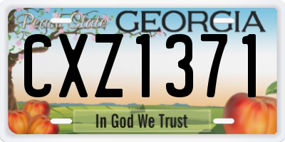 GA license plate CXZ1371