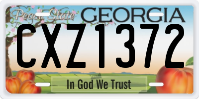 GA license plate CXZ1372