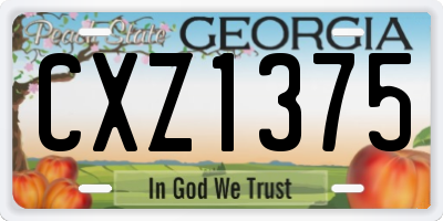 GA license plate CXZ1375