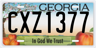 GA license plate CXZ1377