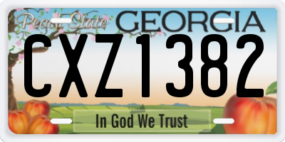 GA license plate CXZ1382