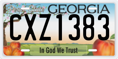 GA license plate CXZ1383