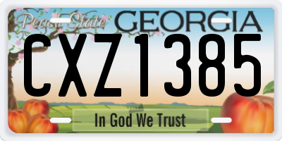 GA license plate CXZ1385