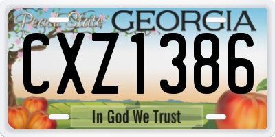 GA license plate CXZ1386
