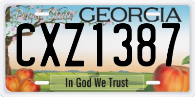 GA license plate CXZ1387