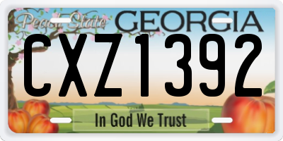 GA license plate CXZ1392