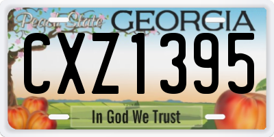 GA license plate CXZ1395