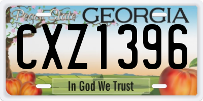 GA license plate CXZ1396