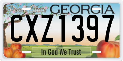 GA license plate CXZ1397