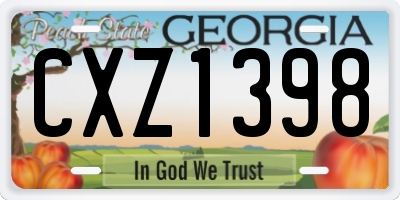 GA license plate CXZ1398