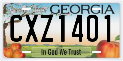 GA license plate CXZ1401