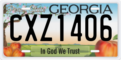 GA license plate CXZ1406