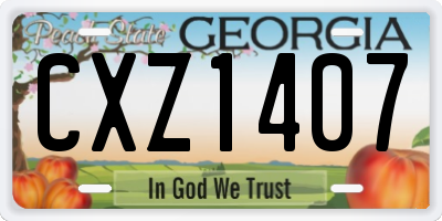 GA license plate CXZ1407
