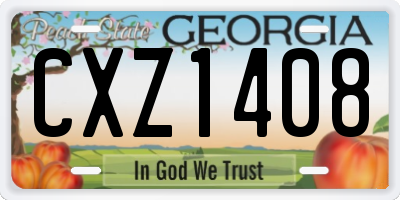 GA license plate CXZ1408