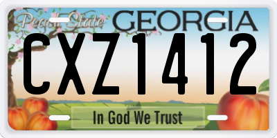 GA license plate CXZ1412