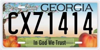 GA license plate CXZ1414