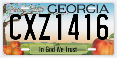 GA license plate CXZ1416