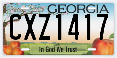 GA license plate CXZ1417