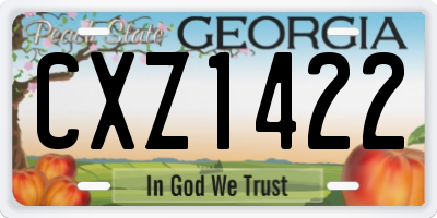 GA license plate CXZ1422