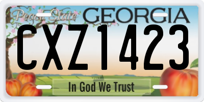 GA license plate CXZ1423
