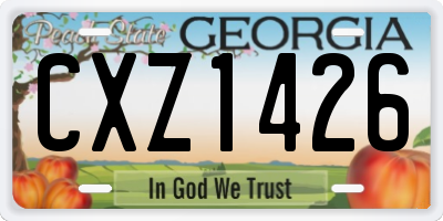 GA license plate CXZ1426