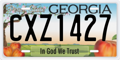 GA license plate CXZ1427