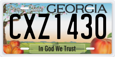 GA license plate CXZ1430