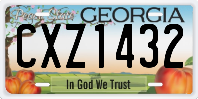 GA license plate CXZ1432