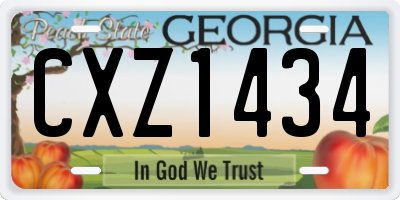 GA license plate CXZ1434