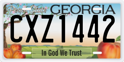 GA license plate CXZ1442