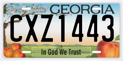 GA license plate CXZ1443