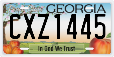 GA license plate CXZ1445