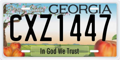GA license plate CXZ1447