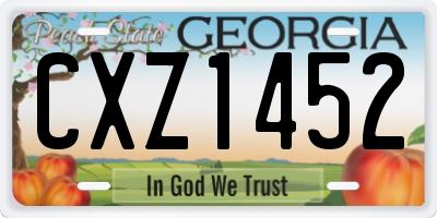 GA license plate CXZ1452