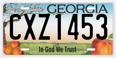 GA license plate CXZ1453