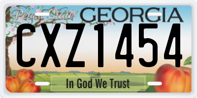 GA license plate CXZ1454