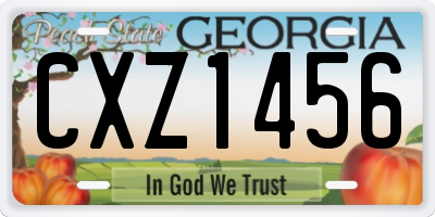 GA license plate CXZ1456