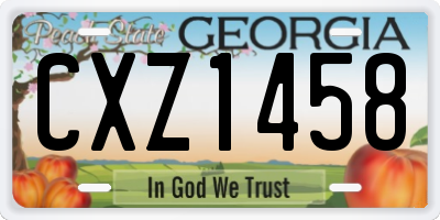 GA license plate CXZ1458