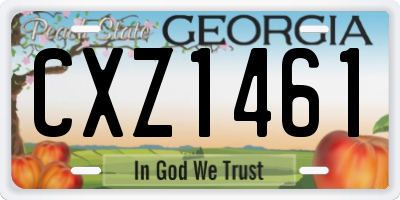 GA license plate CXZ1461