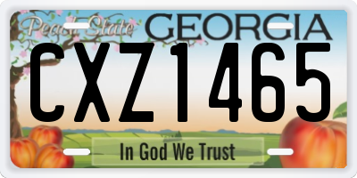 GA license plate CXZ1465