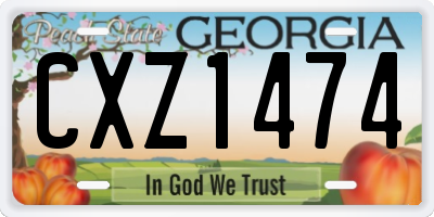 GA license plate CXZ1474